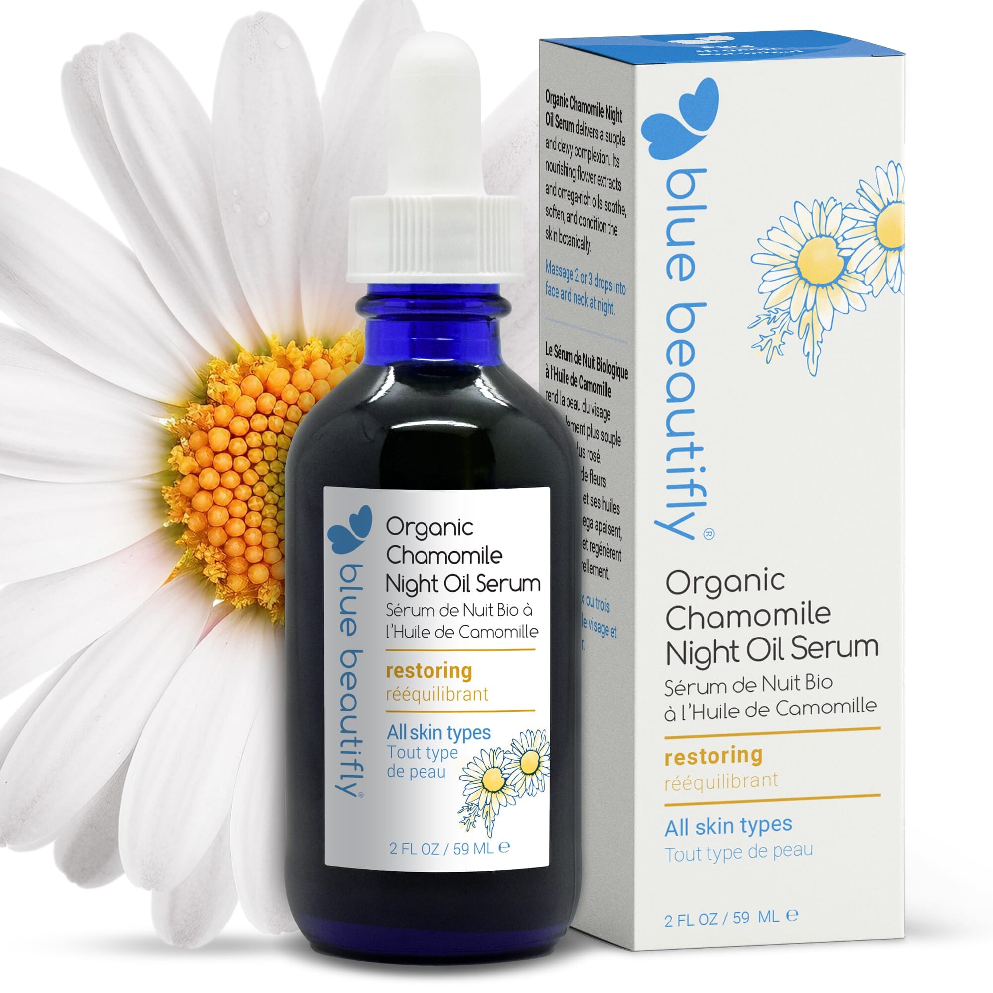 Organic Chamomile Night Oil Serum Nachtpflege Blue Beautifly - Genuine Selection