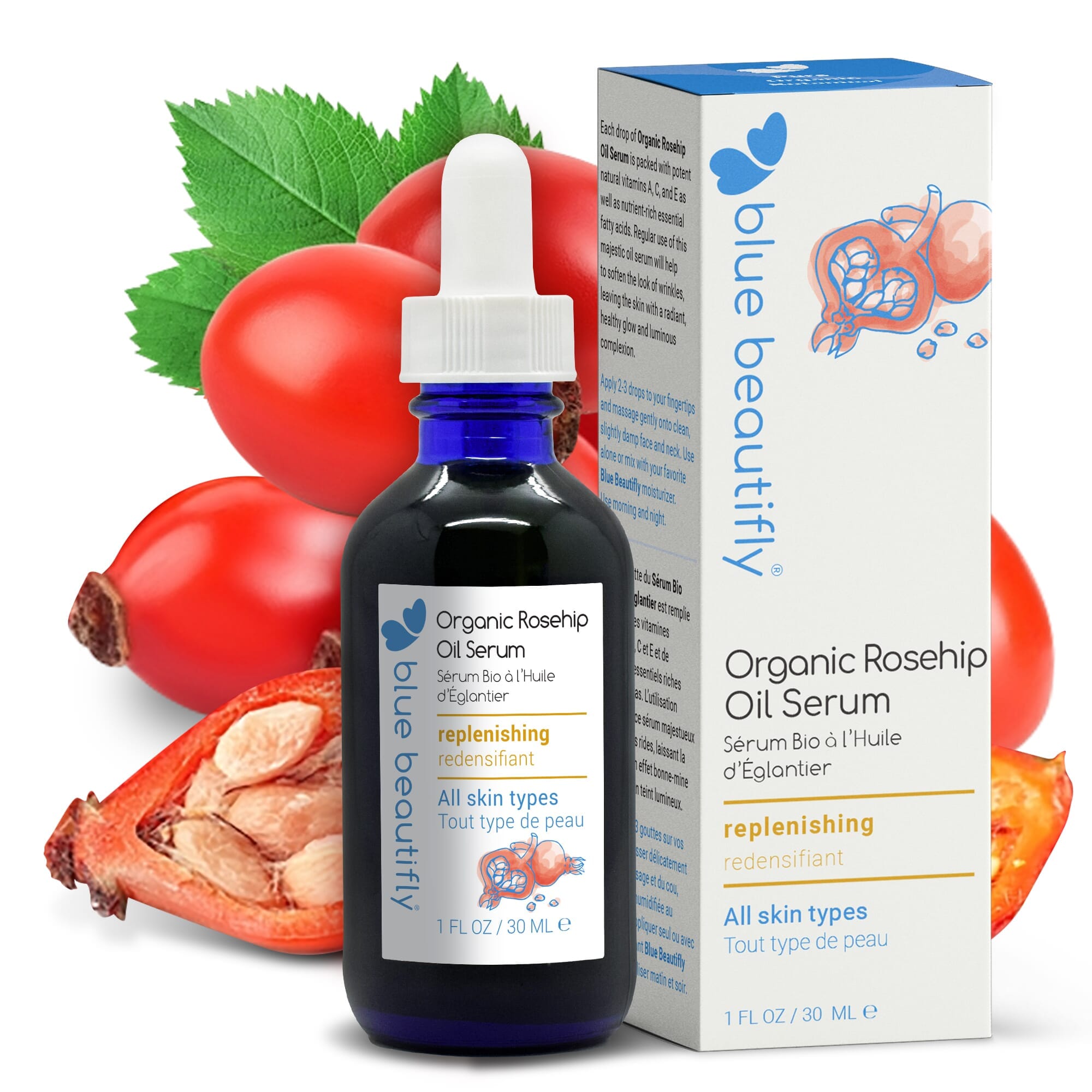 Organic Rosehip Oil Serum Gesichtsöl Blue Beautifly - Genuine Selection