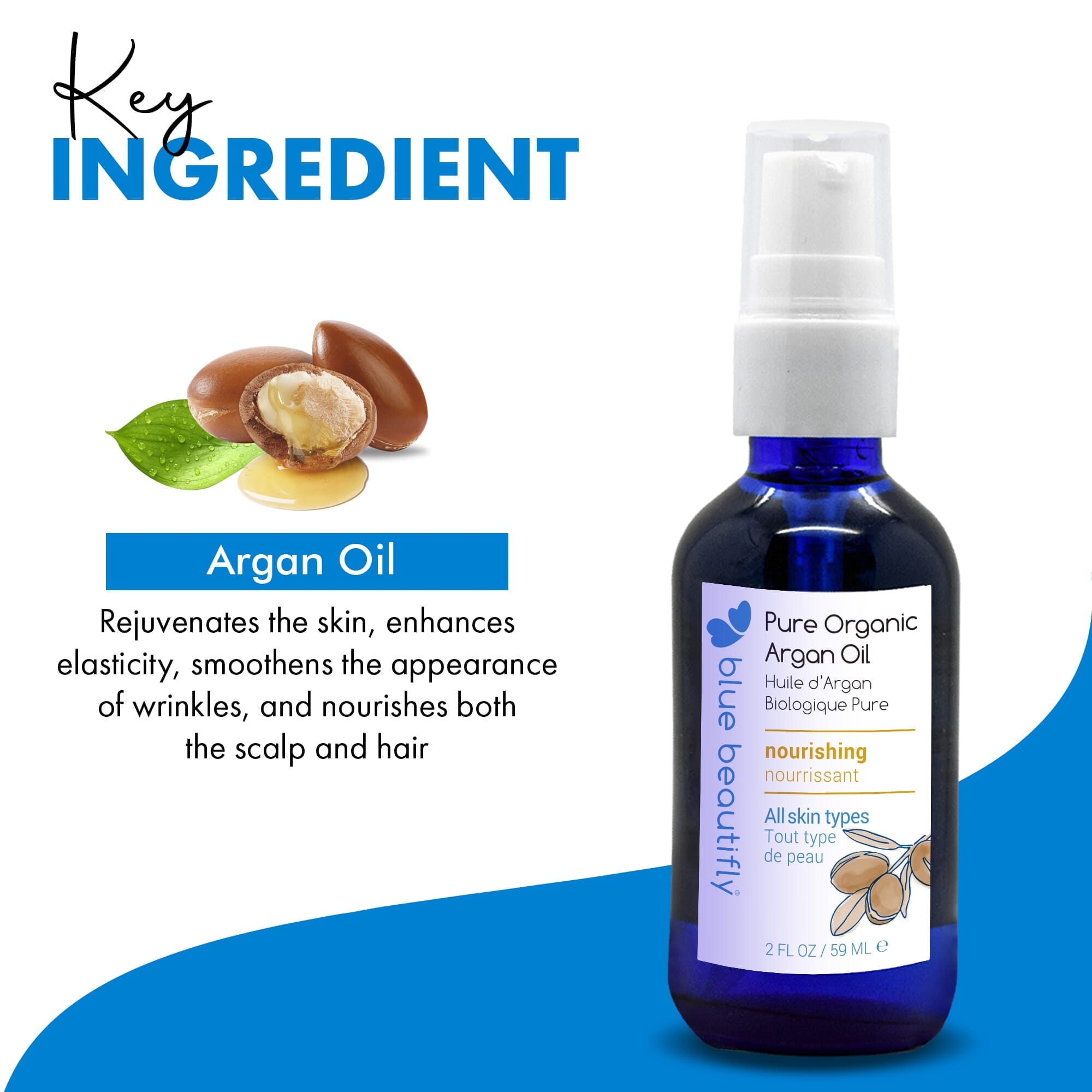 Pure Organic Argan Oil Gesichtsöl Blue Beautifly - Genuine Selection